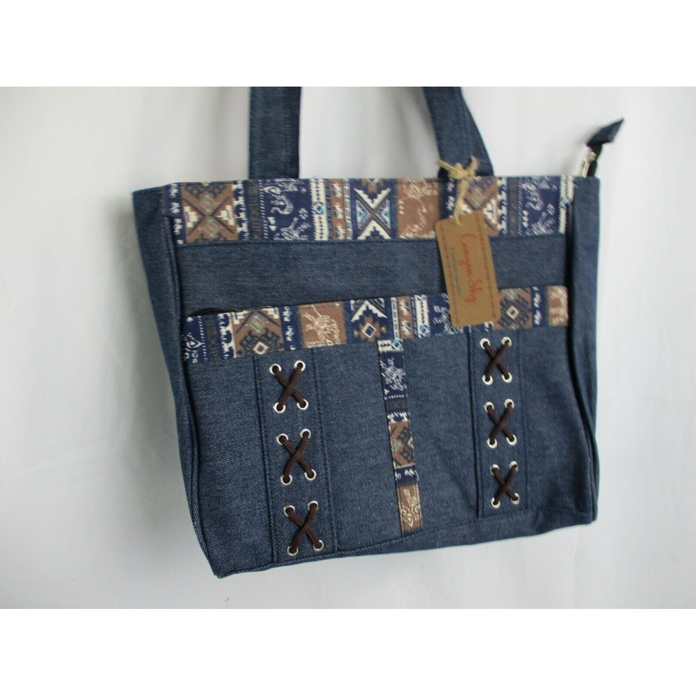 Canyon Sky Southwestern Design Denim Handbag Purse